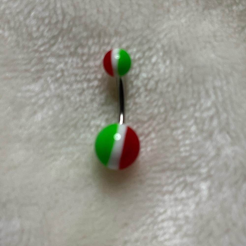 Red and green belly ring NEW